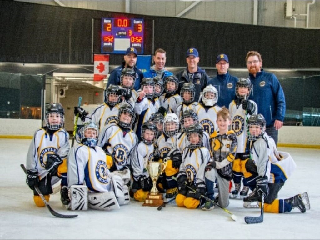 U14 Champions Red Deer Rustlers team celebration